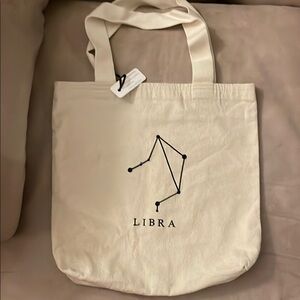 Libra Constellation Cream Tote Bag